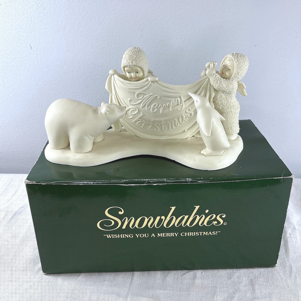Department 56 Snowbabies WIshing You a Merry Christmas